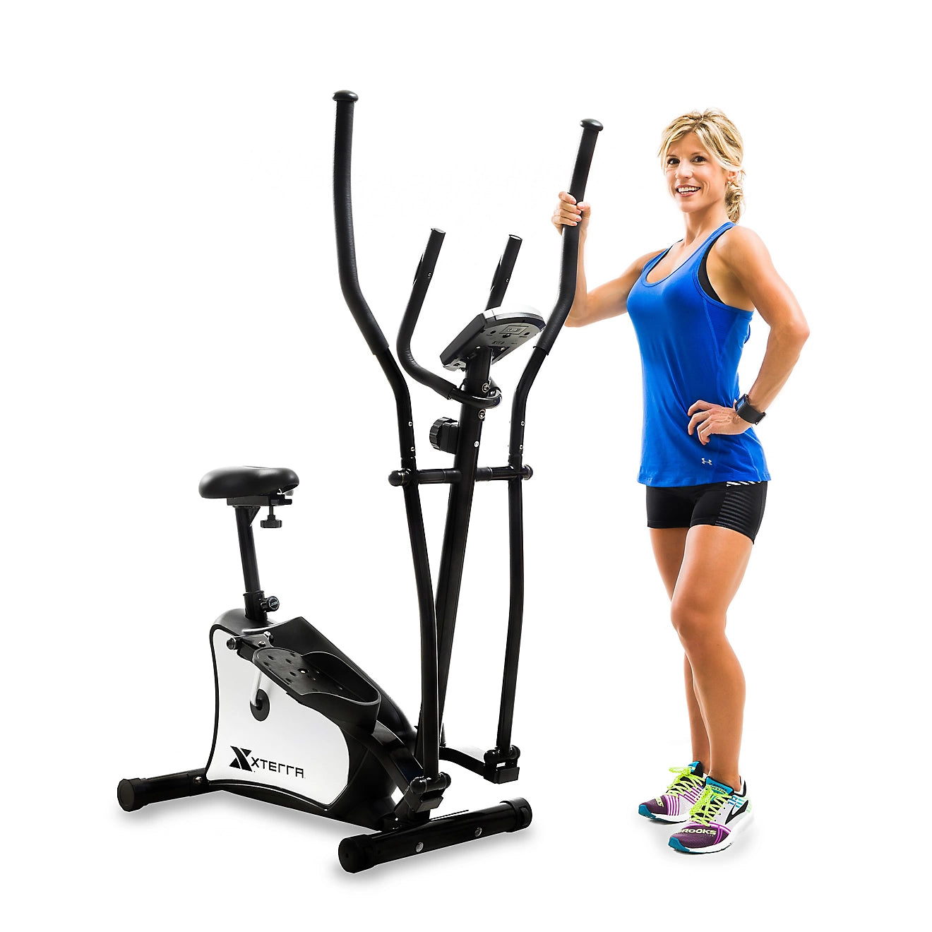 Xterra Fitness EU100 Hybrid Elliptical & Upright Bike – 2-in-1 Cardio Machine for Home Workouts