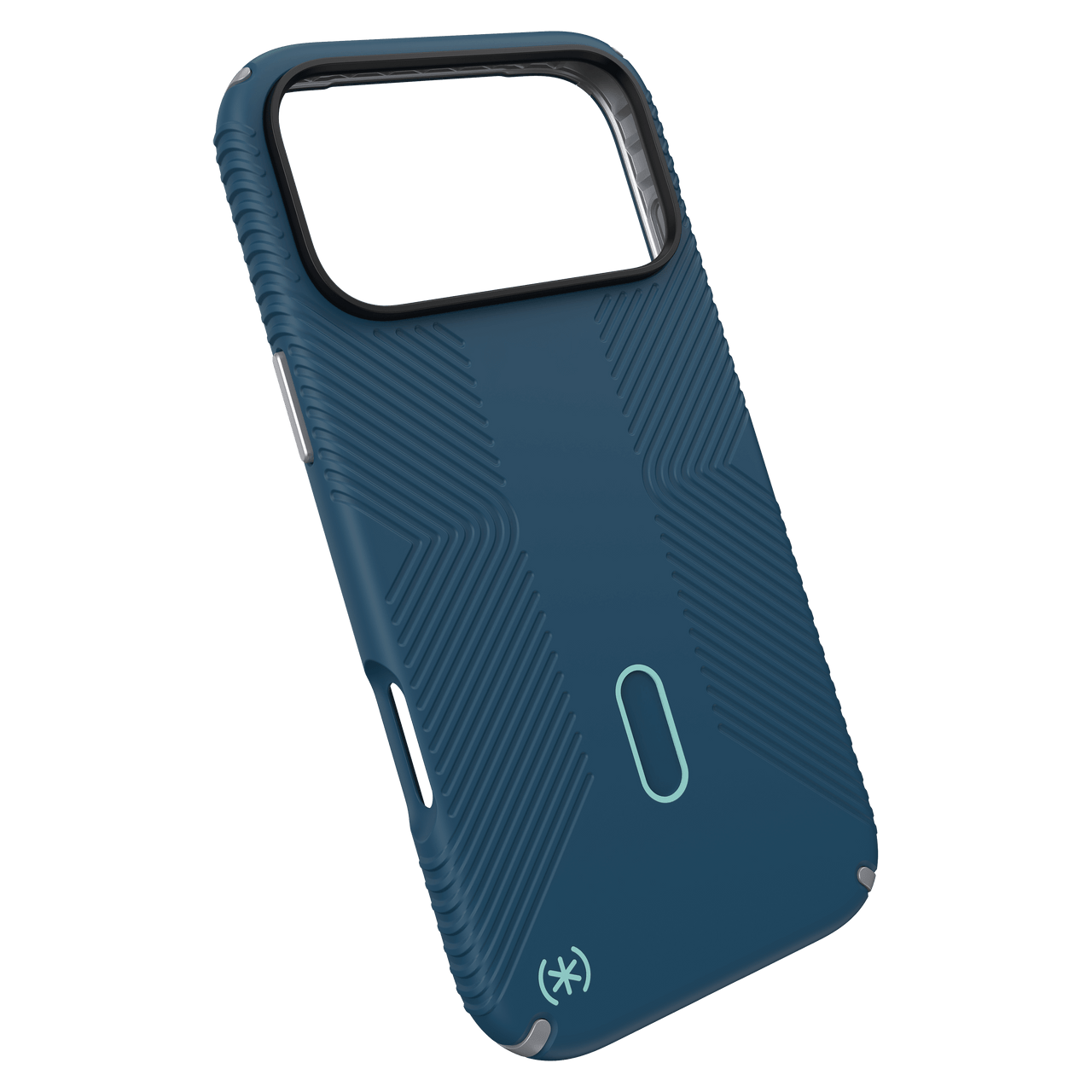 Quikcell Speck Presidio2 Grip Case for Apple iPhone 17 – Deep Sea/Silver Metallic/Spell Blue Protective Cover