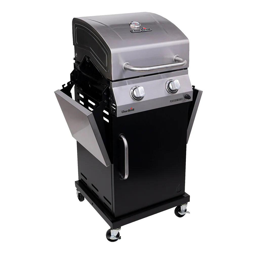 Char-Broil Performance 2-Burner Gas Grill Stainless Steel 463630021 Compact Propane BBQ Grill