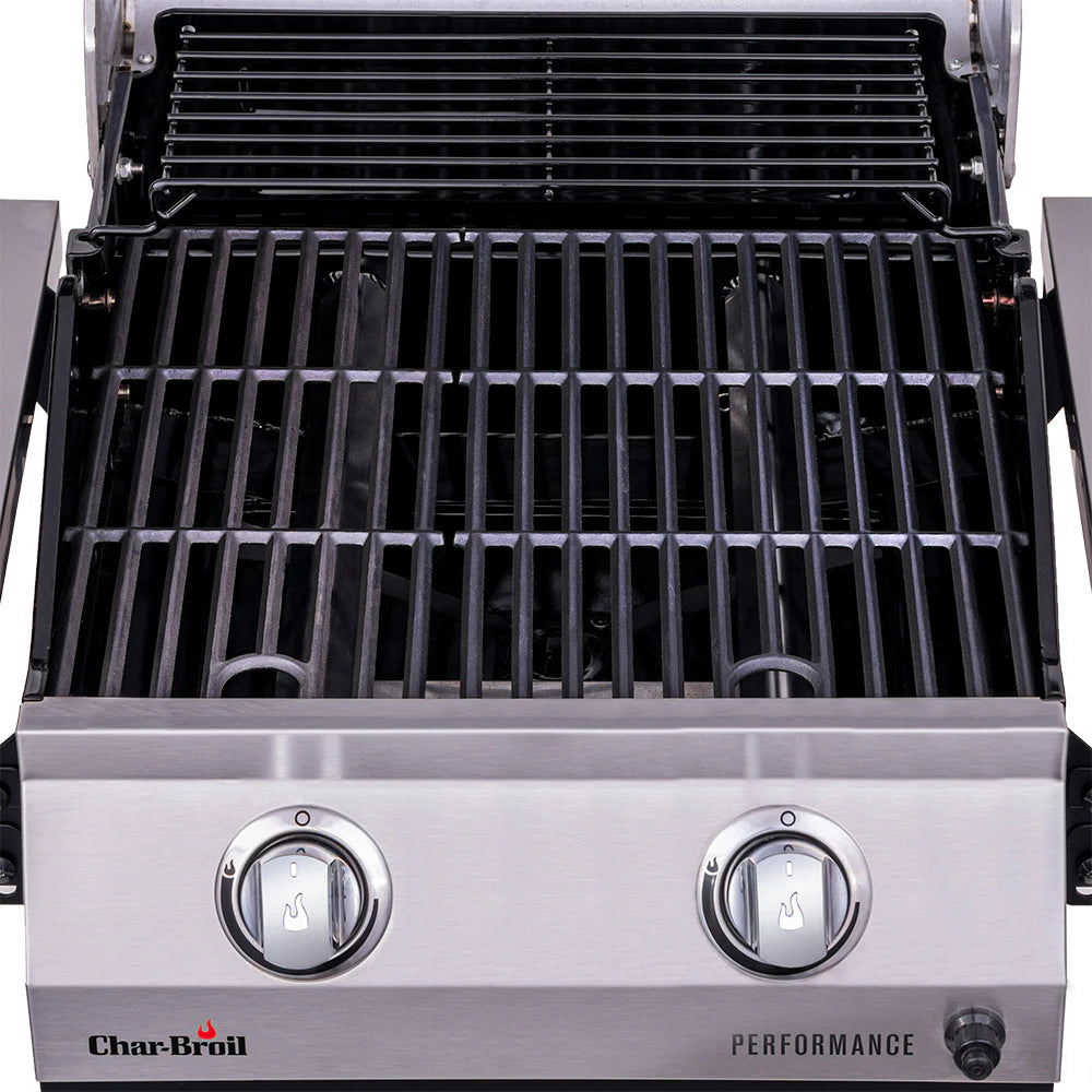Char-Broil Performance 2-Burner Gas Grill Stainless Steel 463630021 Compact Propane BBQ Grill