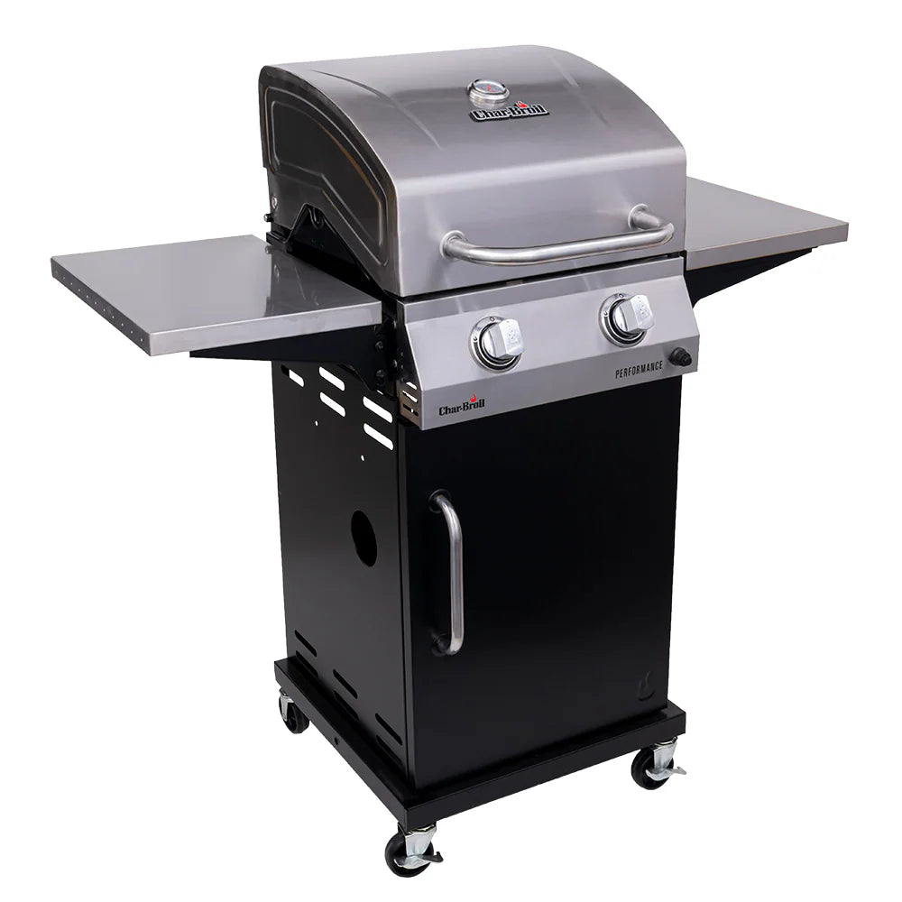 Char-Broil Performance 2-Burner Gas Grill Stainless Steel 463630021 Compact Propane BBQ Grill