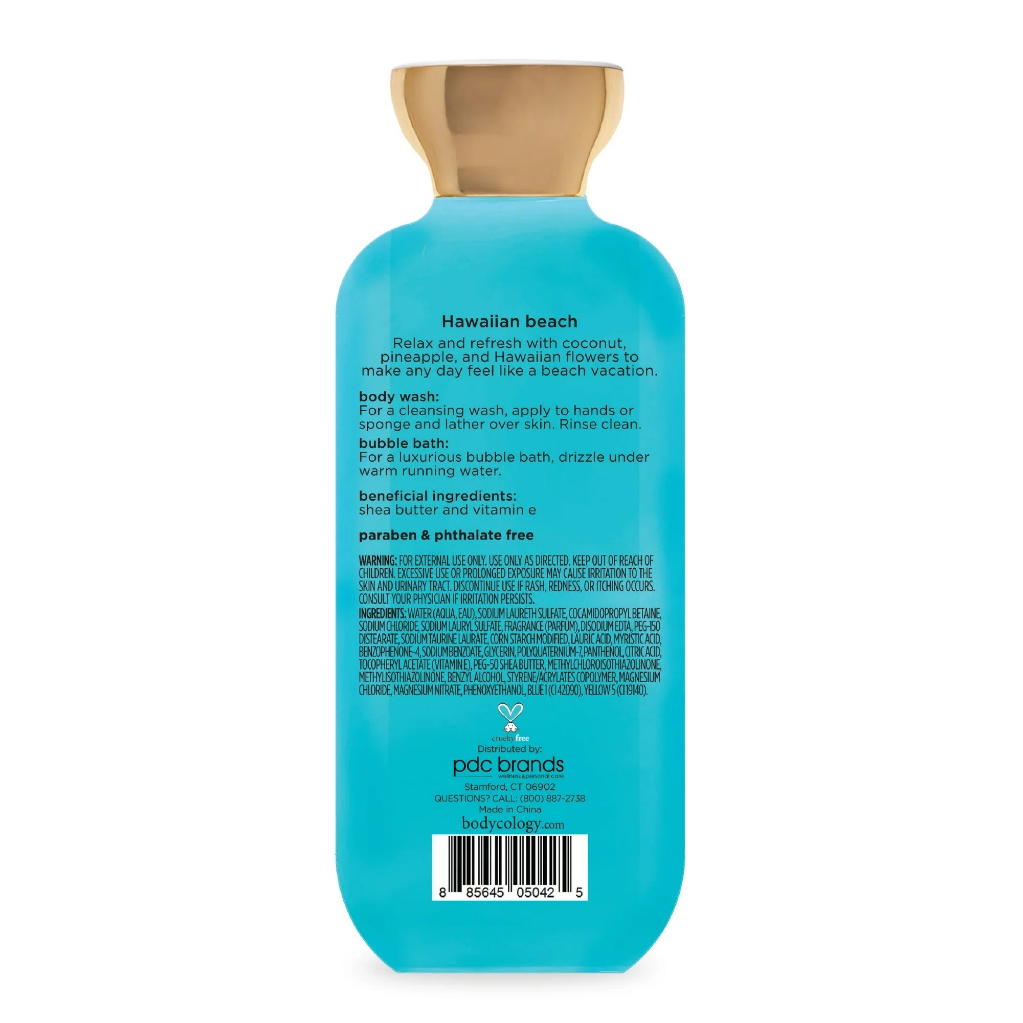 Bodycology 2 in 1 Body Wash & Bubble Bath, Hawaiian Beach 16oz