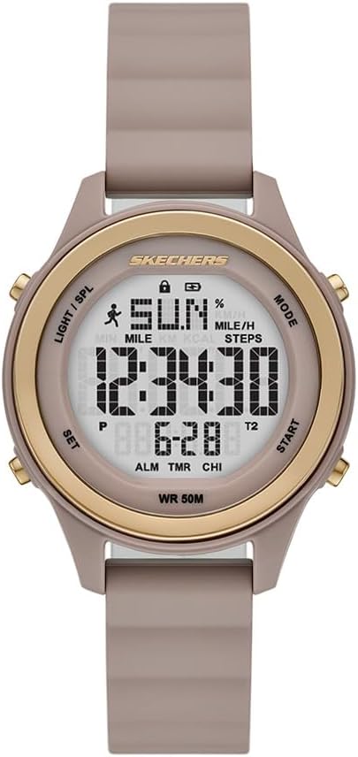 Skechers Women's Fairhaven Digital Gray Silicone Watch- SR6350