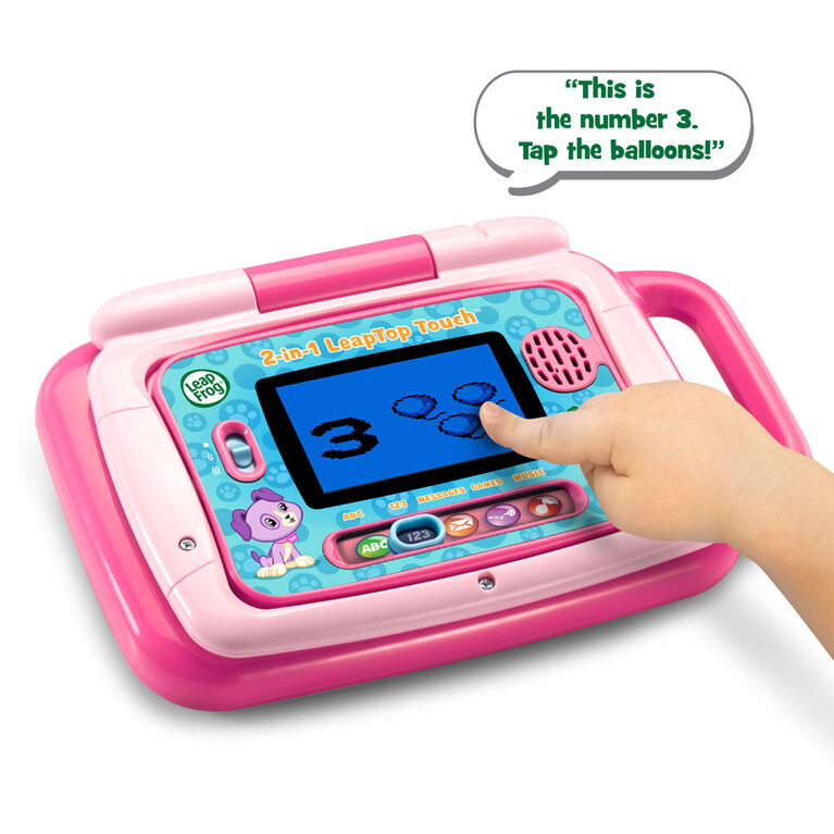 LeapFrog 2-in-1 LeapTop Touch Pink – Interactive Learning Laptop for Toddlers Age 2+