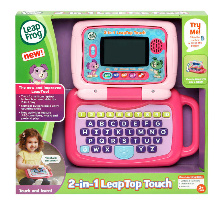 LeapFrog 2-in-1 LeapTop Touch Pink – Interactive Learning Laptop for Toddlers Age 2+