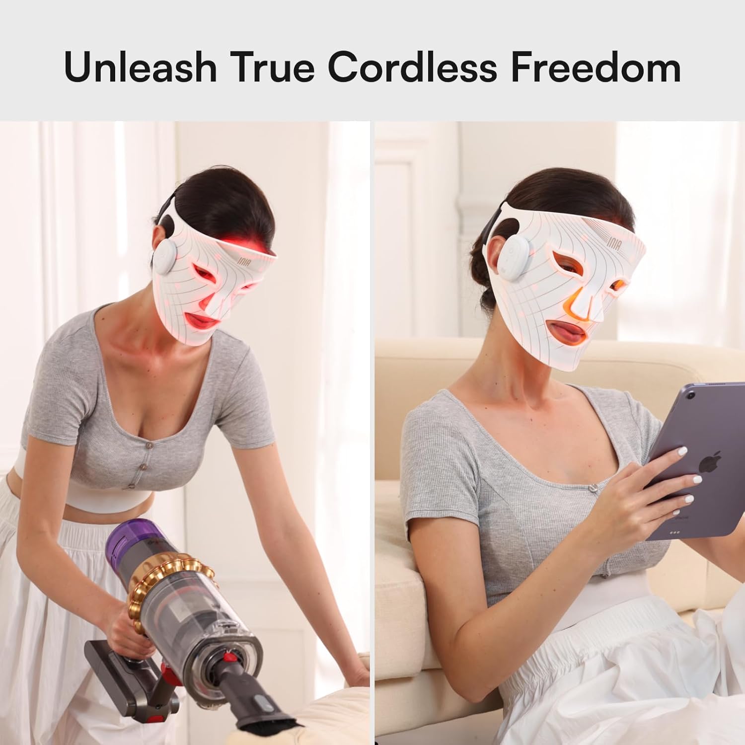 INIA Red Light Therapy Mask for Face – LED Skincare Mask for Anti-Aging, Acne Treatment, and Skin Rejuvenation
