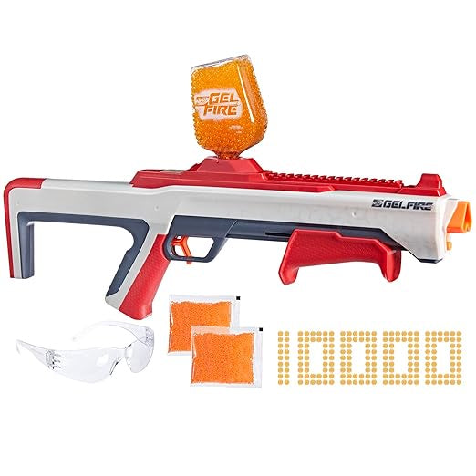 Nerf Pro Gelfire Raid Blaster, Fire 5 Rounds at Once, 10,000 Gel Rounds, 800 Round Hopper, Eyewear, Toys for Teens Ages 14 & Up