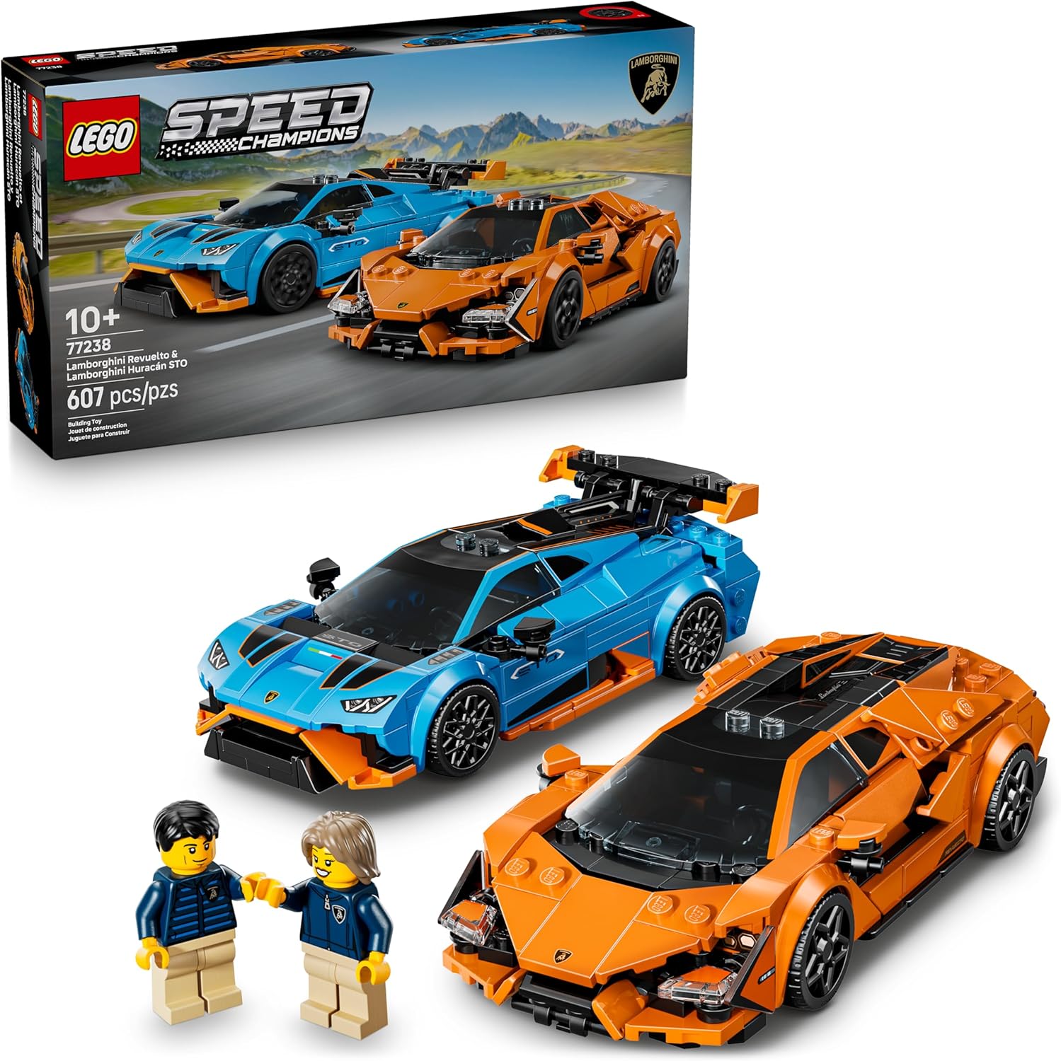 LEGO Speed Champions Lamborghini Revuelto & Huracán STO Car Toys 77328 – Dual Supercar Building Set for Kids and Collectors