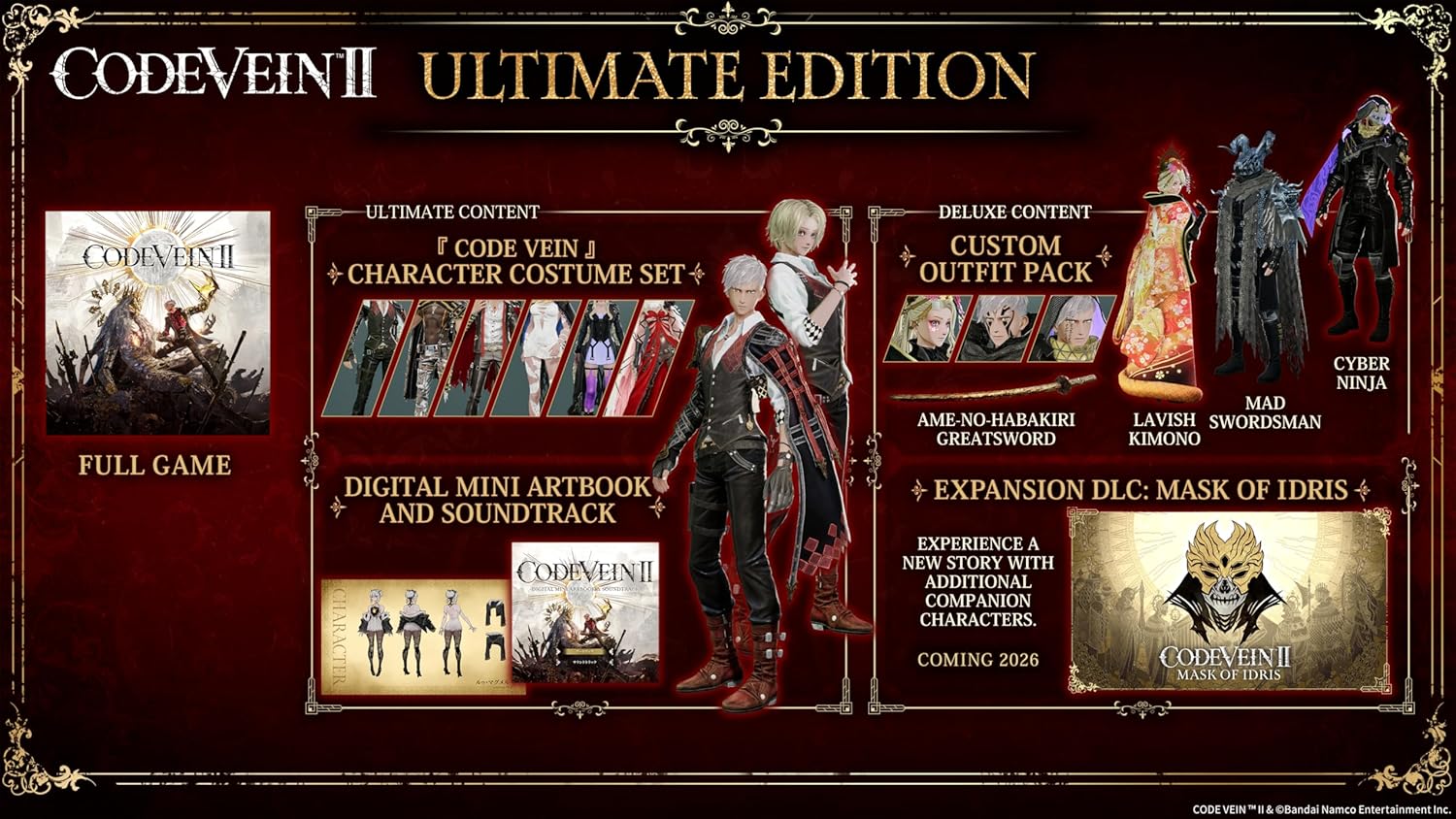 PlayStation 5 Code Vein II Ultimate Edition – Next-Gen Action RPG with Full DLC and Enhanced Gameplay