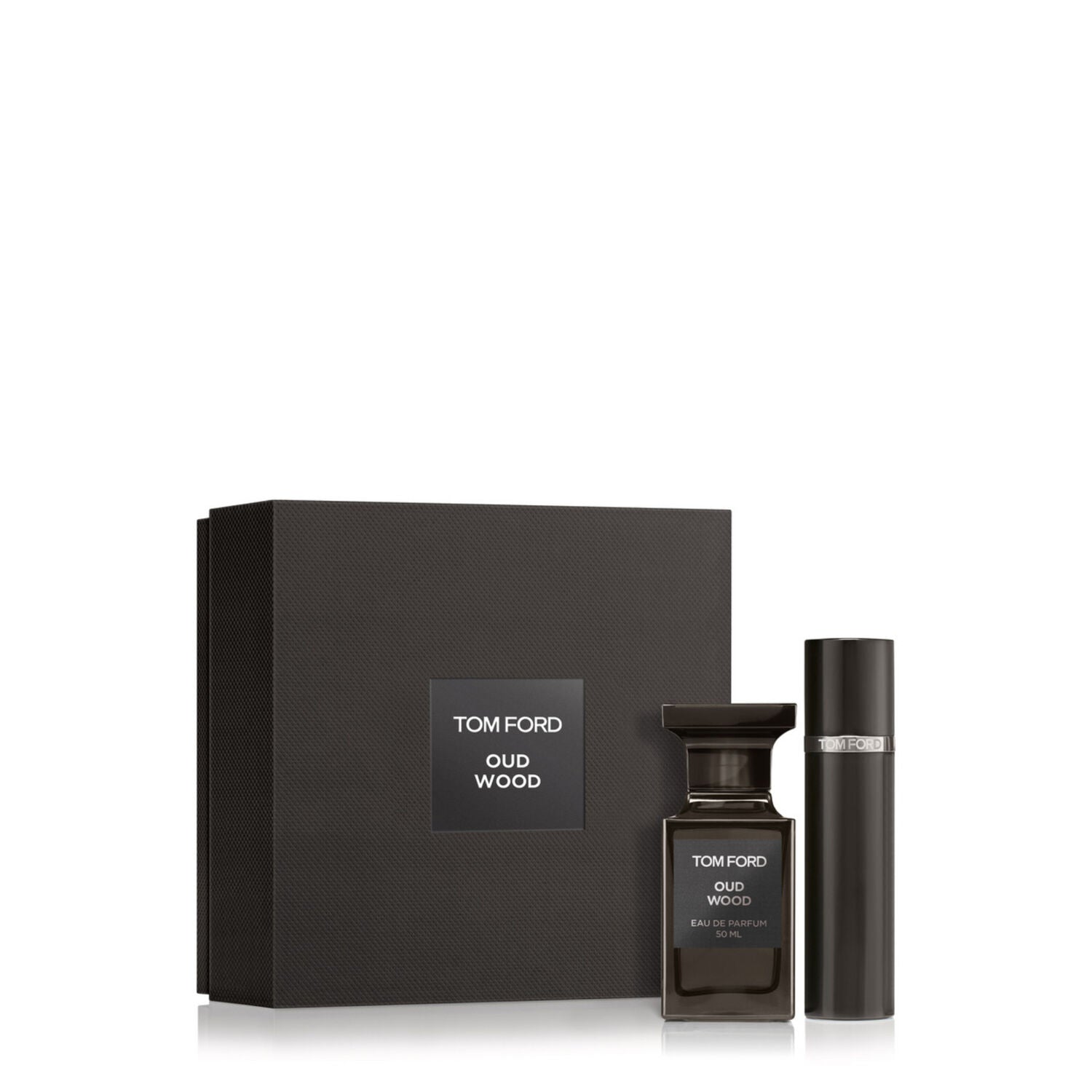 Tom Ford Oud Wood EDP 50ml Gift Set – Luxury Woody Oud Perfume with Travel Spray (Private Blend Unisex
