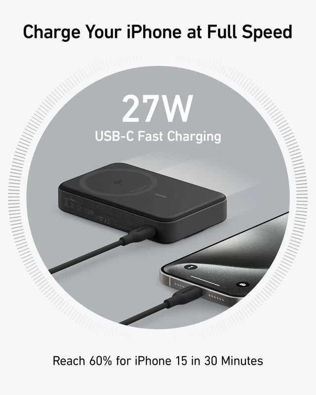 Anker 15W Ultra-Fast Magnetic Charger with Smart Display- A1654H11-1