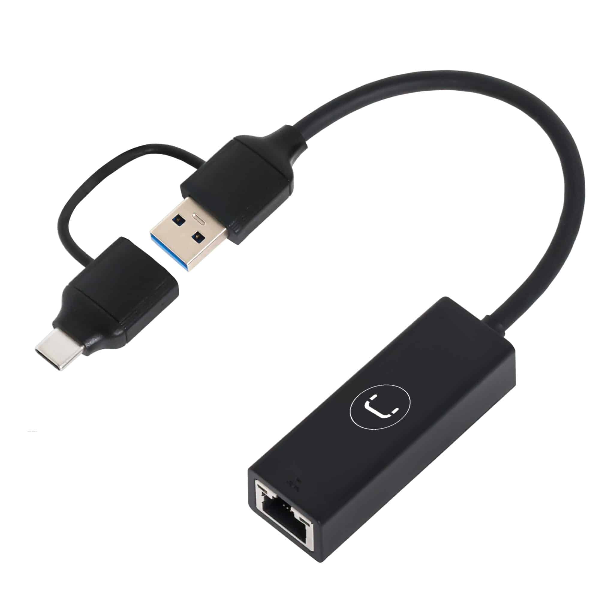 Unno Tekno 2-IN-1 USB to Gigabit Ethernet Adapter AD3007BK