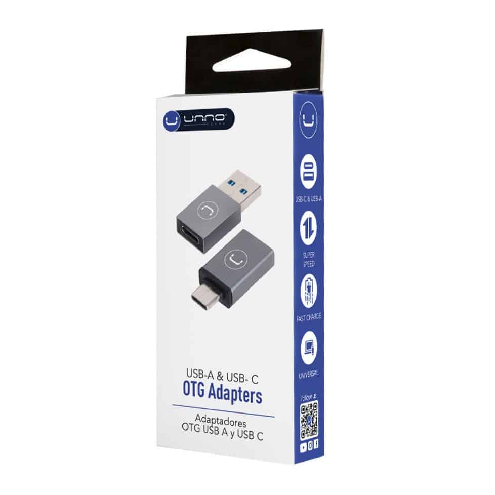 Unno Tekno USB-A to C and USB-C to A OTG Adapters Set AD4301GY USB 3.0