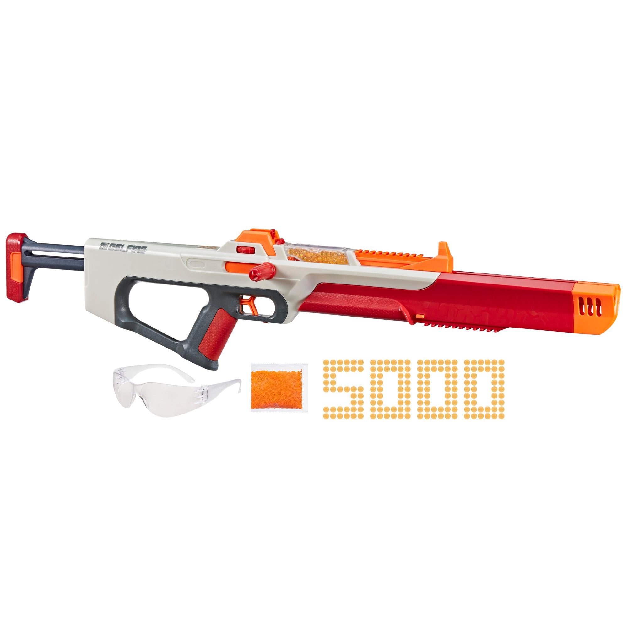Nerf Pro Gelfire Ghost Blaster with Boost Barrel, 5000 Gel Rounds, and Protective Eyewear – High-Performance Gel Blaster for Competitive Play