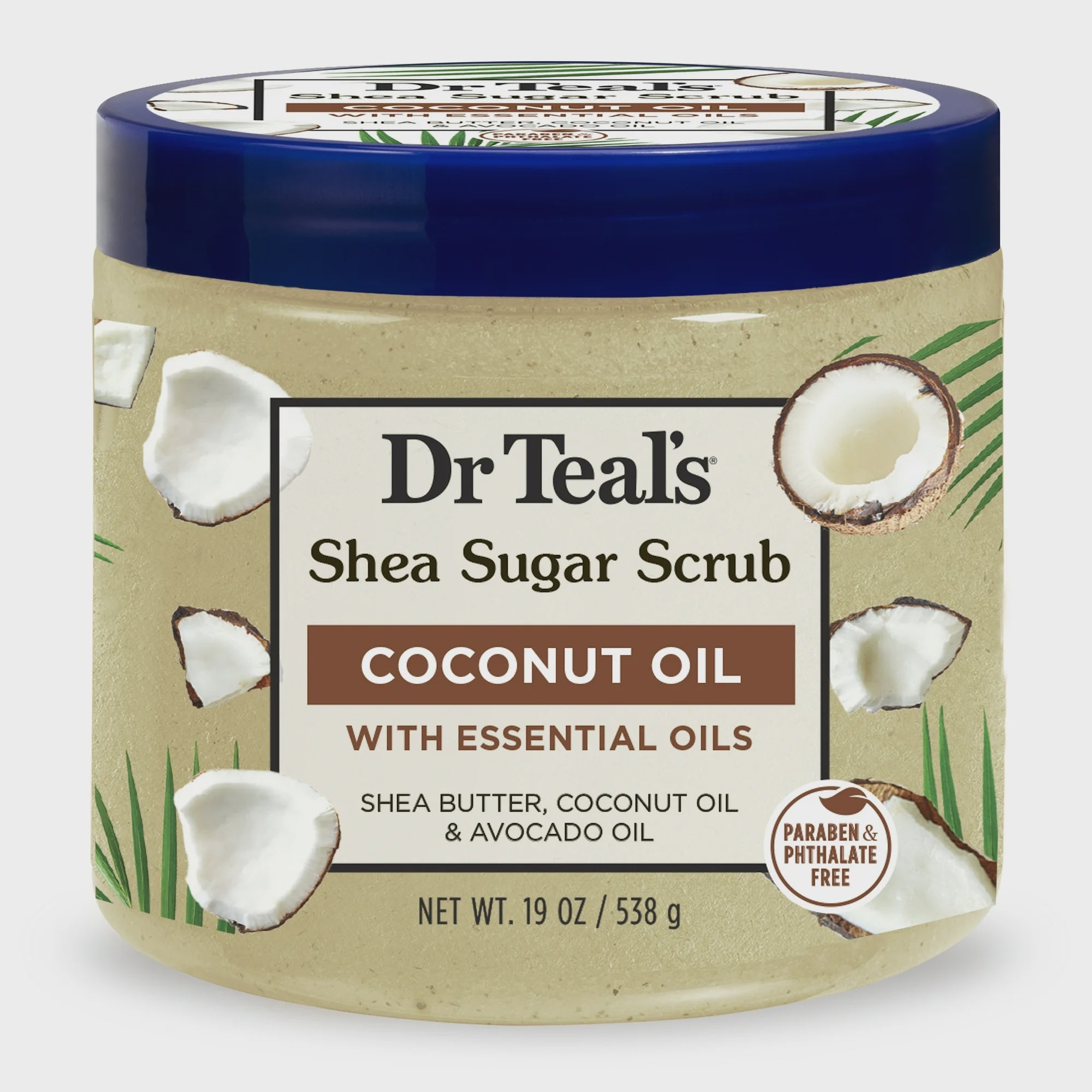 Dr Teal's Shea Sugar Body Scrub, Coconut Oil with Essential Oils, 538g (19 oz)