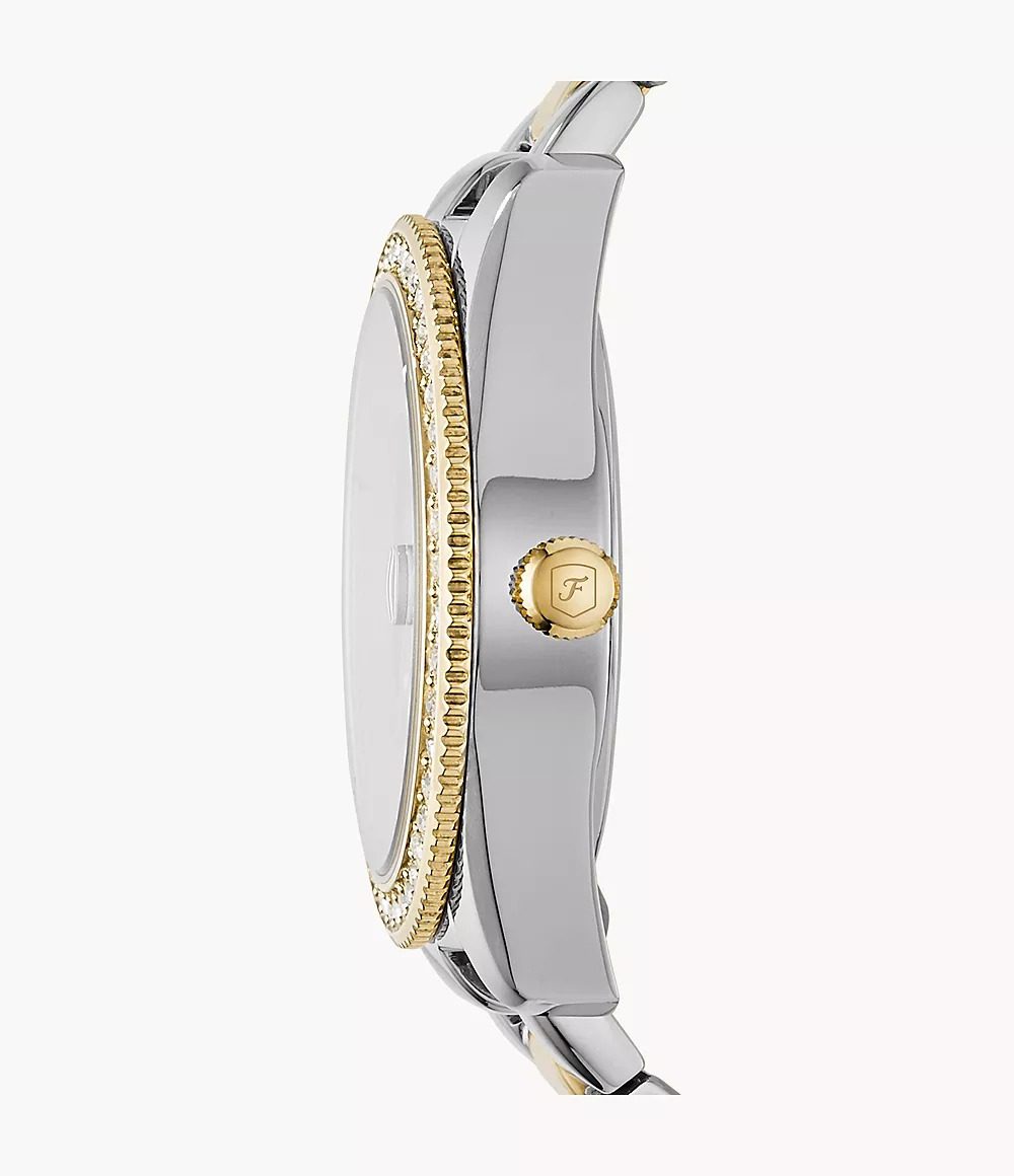 Fossil Scarlette Mini Quartz Crystal Silver Dial Ladies Watch ES4319
