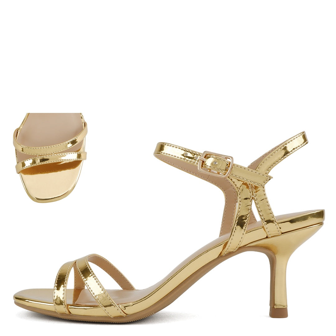My Delicious Filter Patent Gold Dress Sandal
