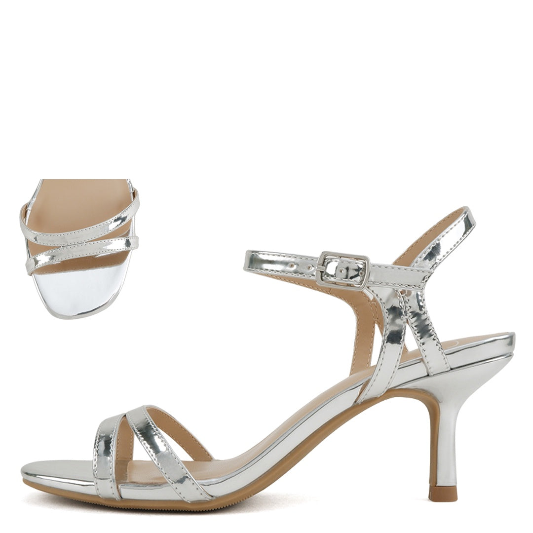My Delicious Filter Patent Silver Dress Sandal