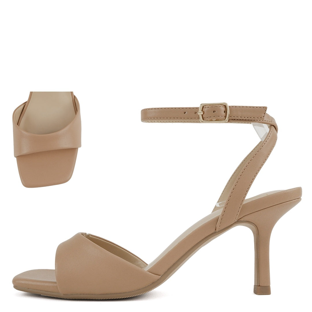 My Delicious Furrow Natural PU Dress Sandal