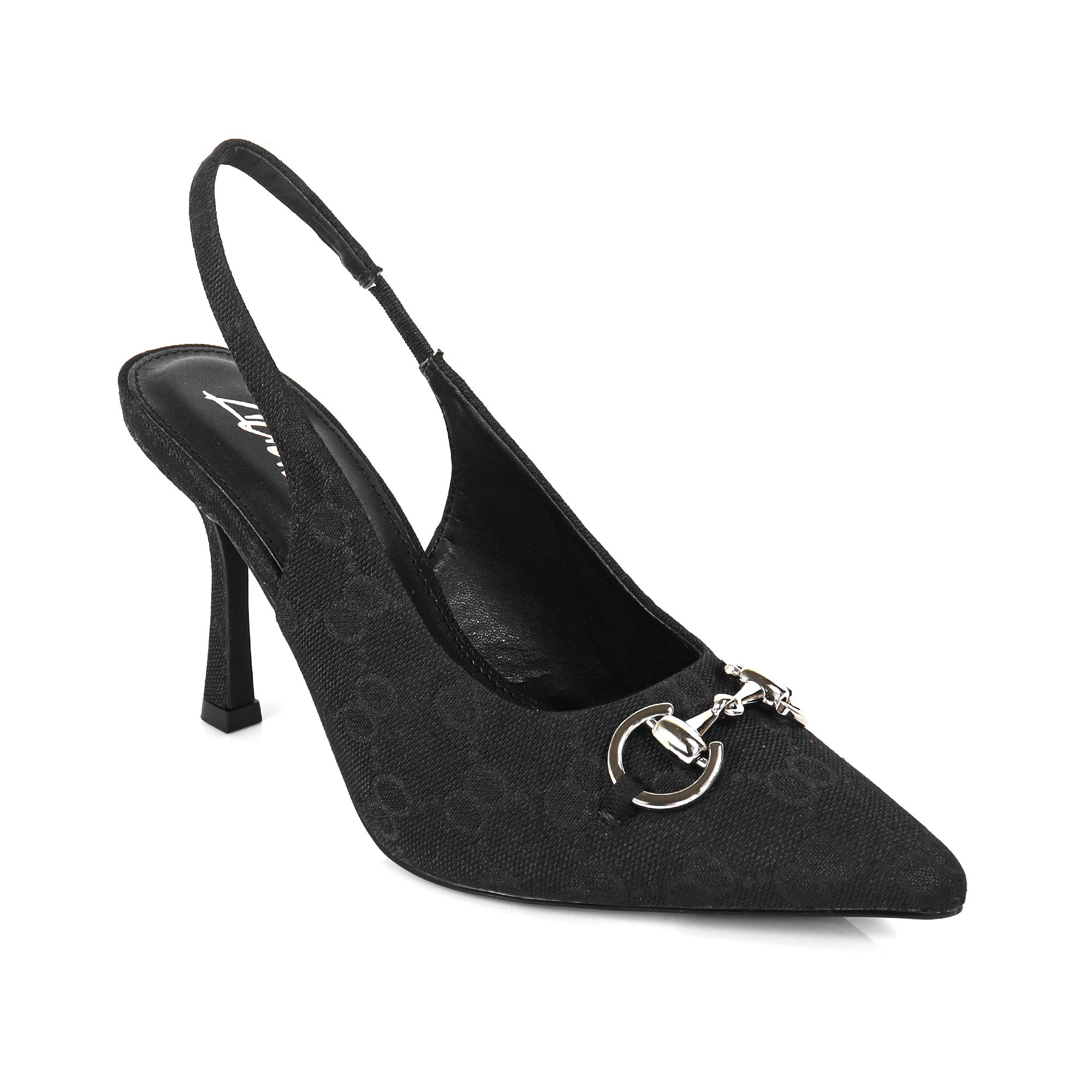 Liliana Jocelyn-10 Pointed Toe Slip On Stiletto Heels Pump Shoes Black