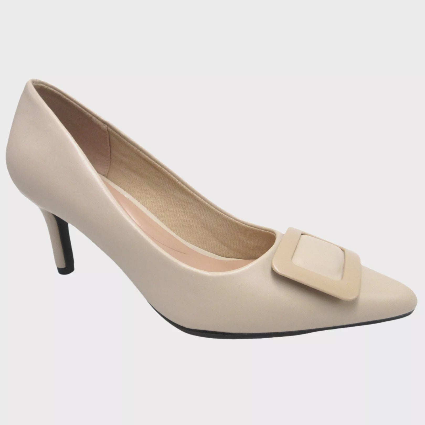 Pierre Dumas Roxie-2 Women Slip On Pointed Toe Fine Heel Shoe- Nude