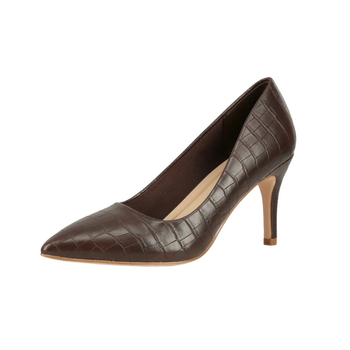 Kenneth Cole Camila Croco Pump Brown RWS4582CR Women’s Crocodile Texture Pointed Toe Heels