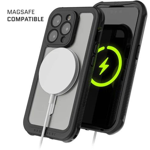 Ghostek Nautical 4th Gen Case for iPhone 14 Pro – Black Waterproof Shockproof Protective Cover