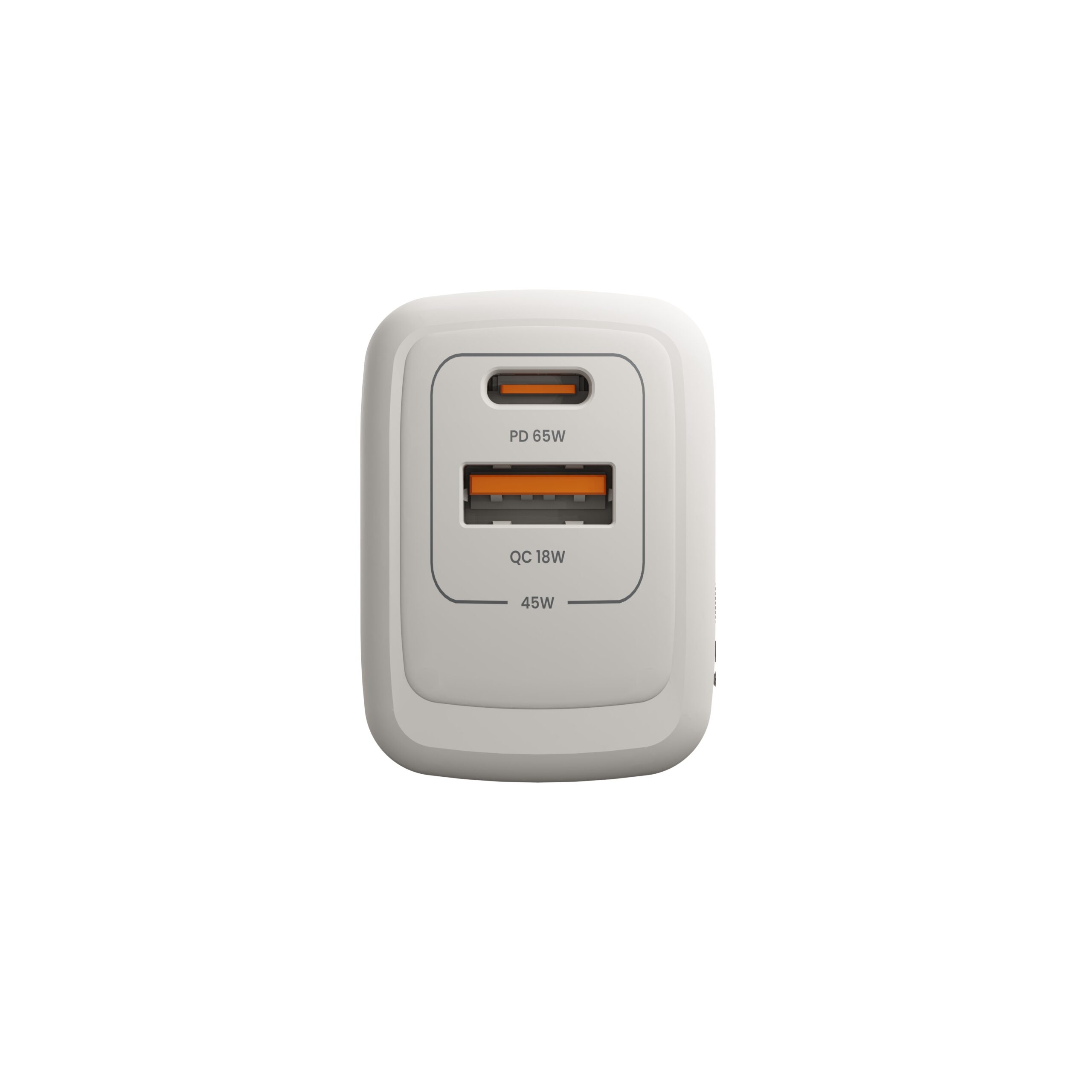Unno Tekno PowerPro Dual Port 65W Travel Charger PW5066WT GaN USB-C PD Fast Charger