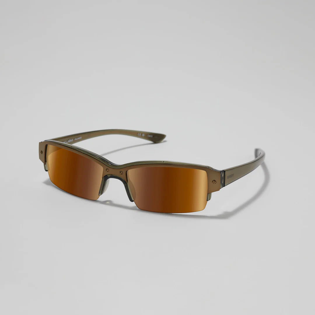 Serengeti Revo Ad Astra 6012 08 BR Crystal Olive Gold – Polarized Designer Sunglasses with Terra Brown Mirror Lenses