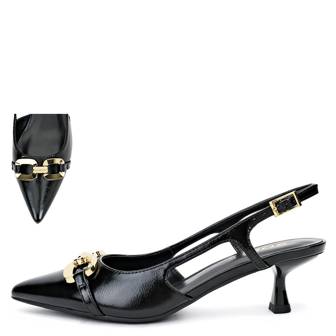 Soda Ring Black PU Dress Shoe