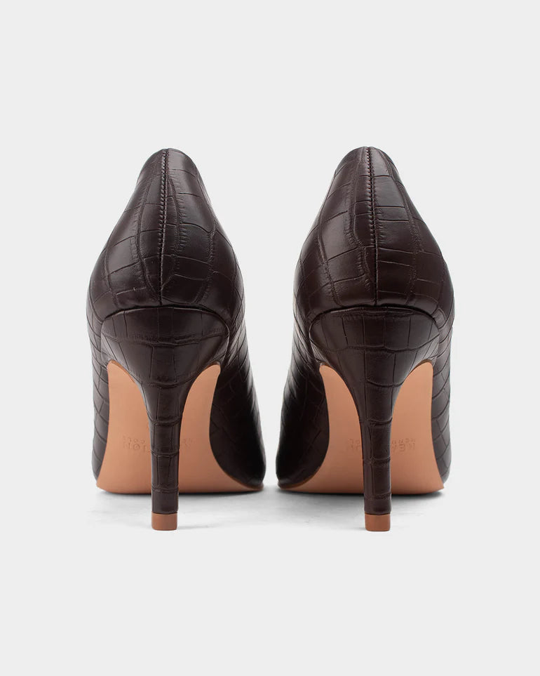 Kenneth Cole Camila Croco Pump Brown RWS4582CR Women’s Crocodile Texture Pointed Toe Heels