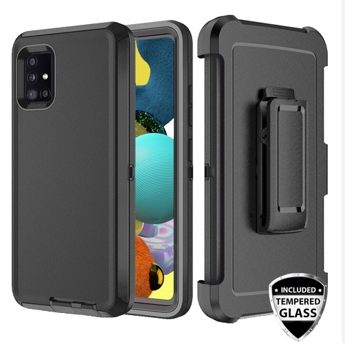 Quikcell Grand Advocate Dual-Layer Kickstand Case for Samsung Galaxy A17 5G – Armor Black Rugged Cover
