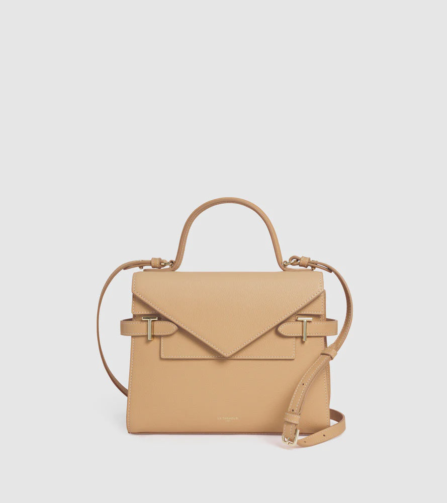 Emilie Medium Handbag Double Flap Grained Leather TEMI1014G09-Pampas