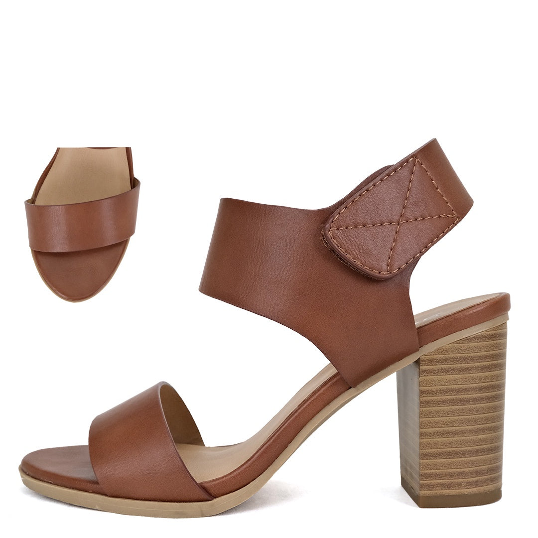 Soda Willa PU Cognac Dress Sandal