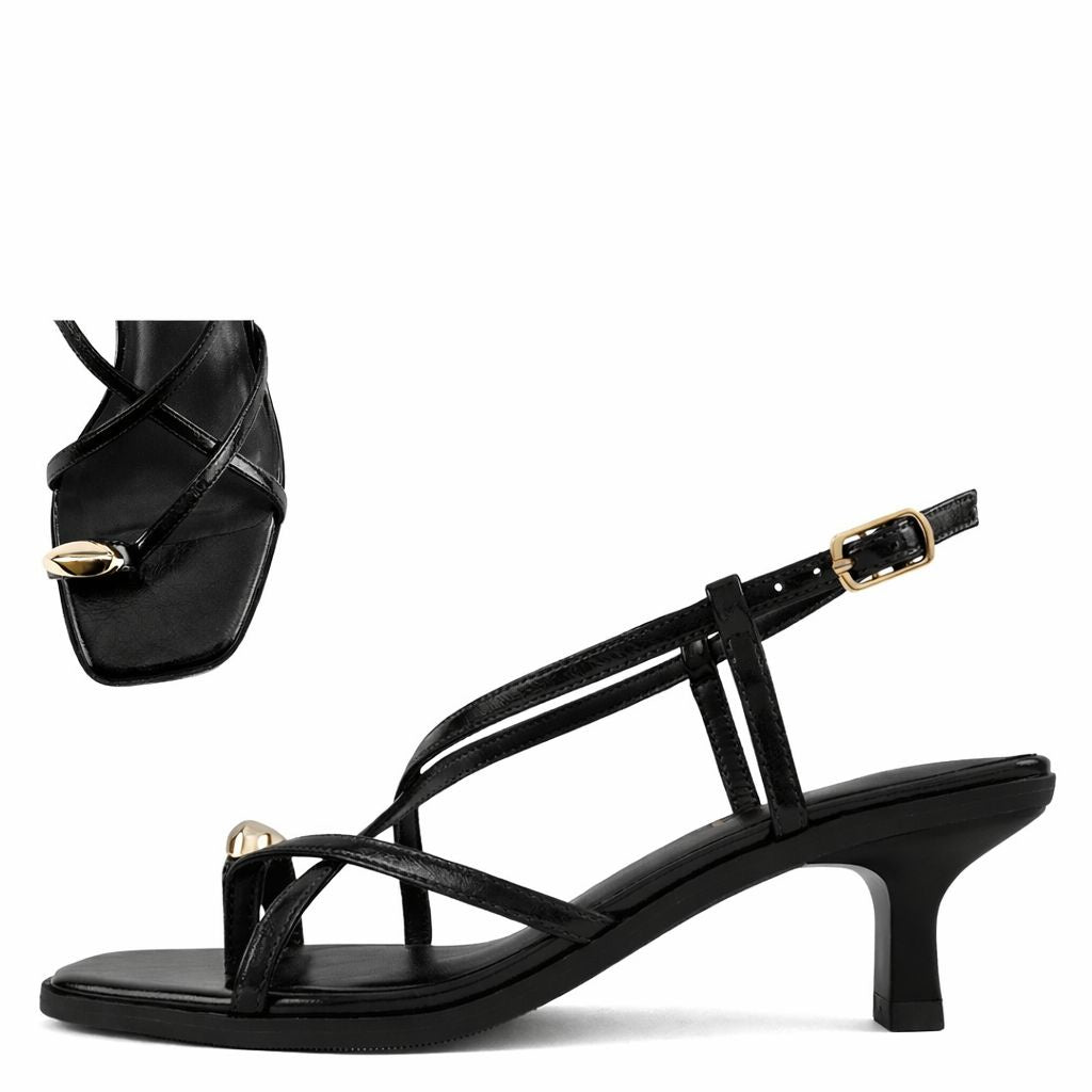 Soda Path Black PU Dress Sandal