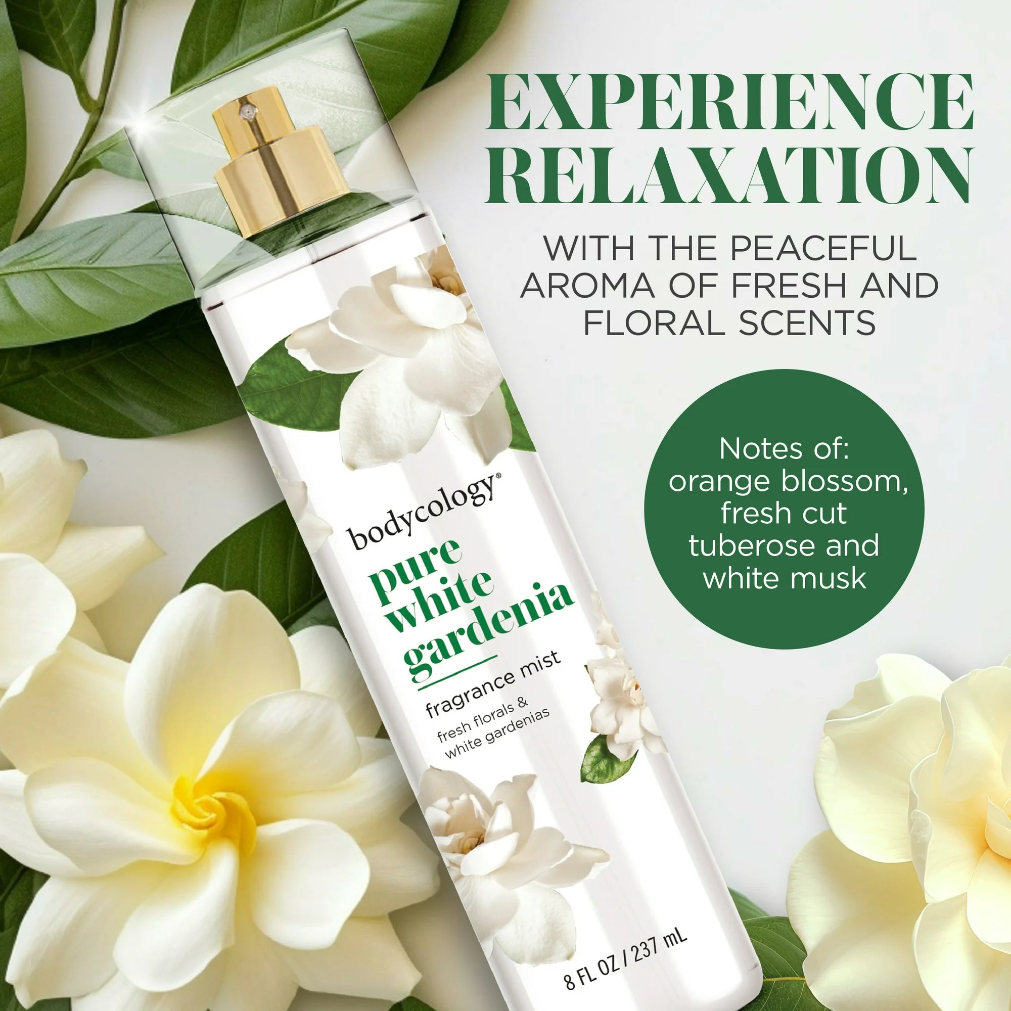 Bodycology Pure White Gardenia Fragrance Mist 8oz