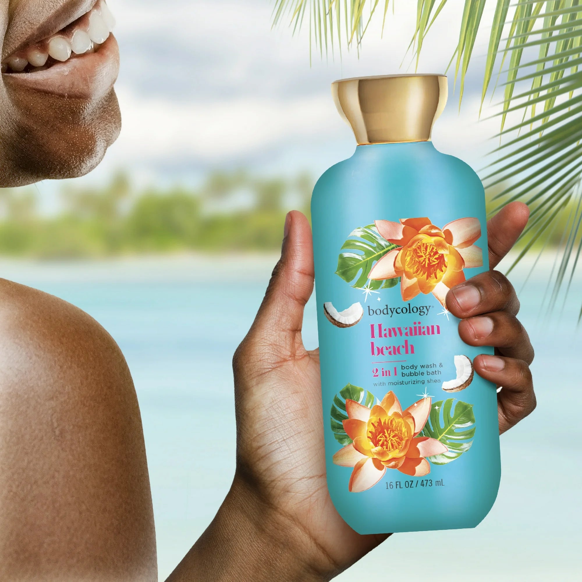 Bodycology 2 in 1 Body Wash & Bubble Bath, Hawaiian Beach 16oz