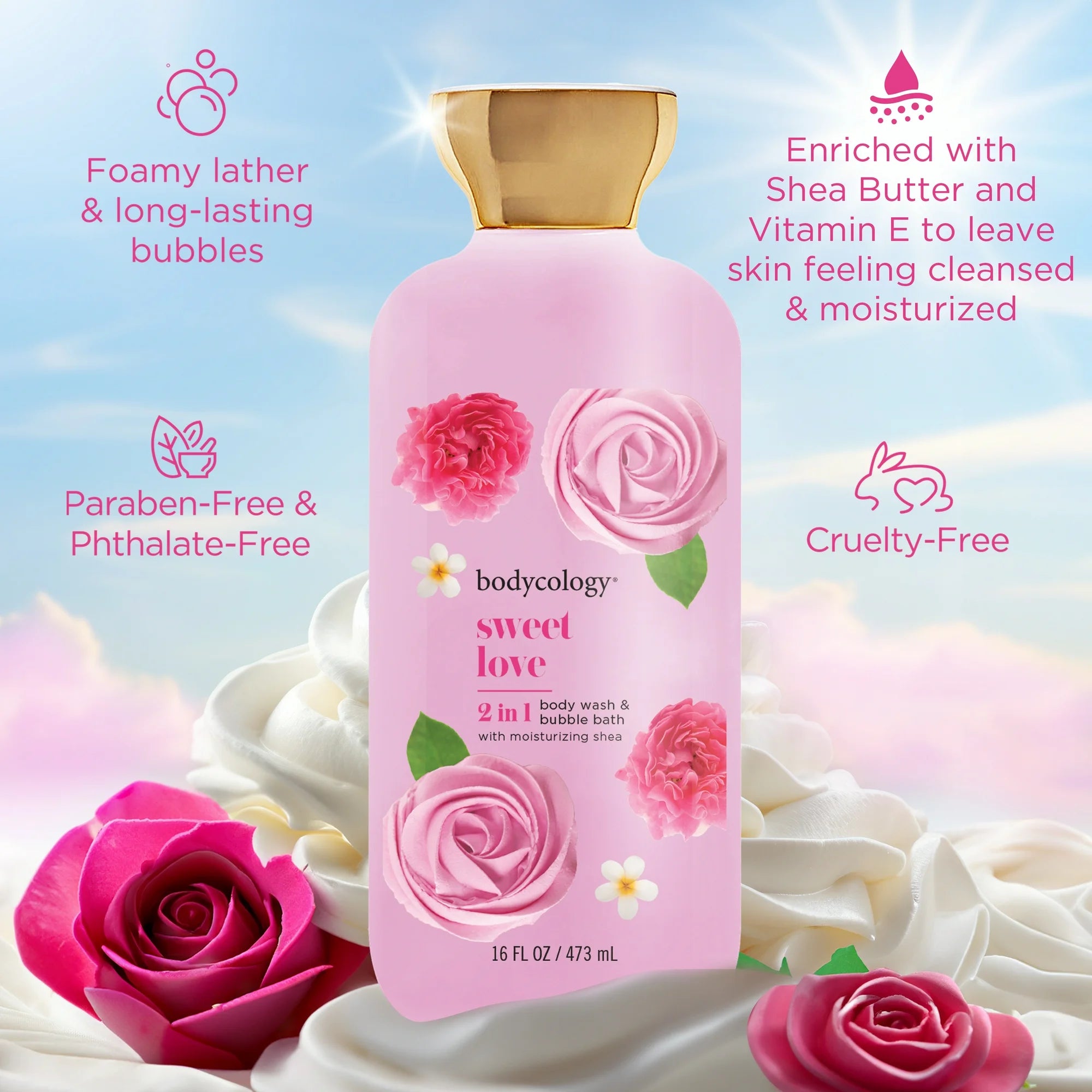 Bodycology Sweet Love 2in1 Body Wash 16oz