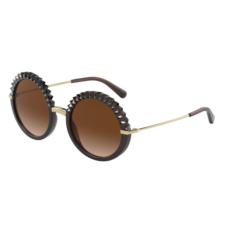 Dolce & Gabbana 0DG6130 315913 Women Round Frame Brown Sunglass
