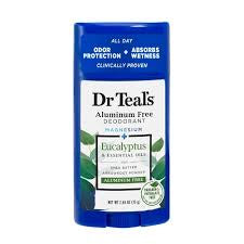 Dr Teal's Aluminum Free Deodorant - Eucalyptus - Paraben & Phthalate Free