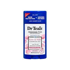 Dr Teal's Aluminum Free Deodorant, Rose & Milk, 2.65 oz