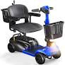 Sacvon 4 Wheels Mobility Scooter with Cane Holder for Seniors, Electric Folding Wheelchair Device for Travel, Blue