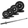 BalanceFrom Cast Iron Standard Weight Including 5ft Standard Barbell With StarLocks, 90-Pound Set