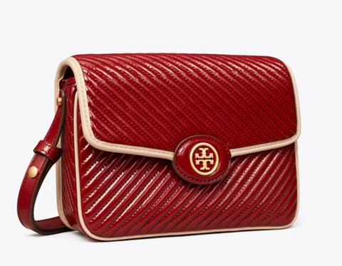 Tory Burch Robinson Patent Quilted Shoulder Bag-Bricklane