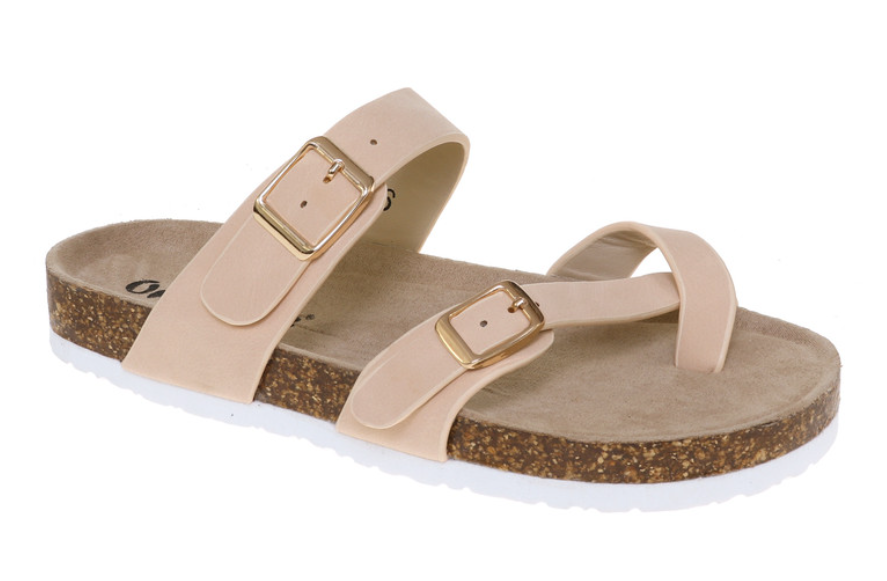 Outwoods Bork-76 Women Slip on, Open Toe Sandal-Natural