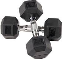 BalanceFrom Rubber Encased Hex Dumbbells, 15 lbs Pair, Black