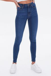 Forever 21 High-Waisted Skinny Jeans-Dark Denim