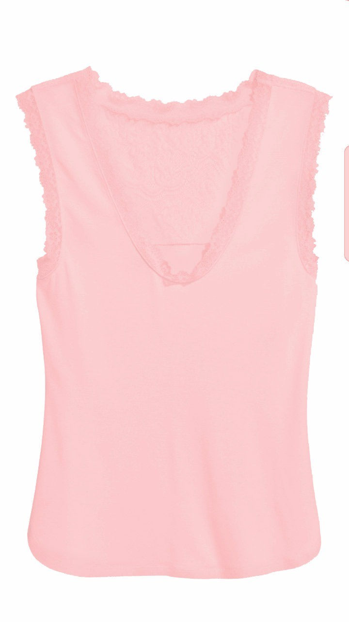 H&M 1636/1-Top With Lace Details-Blush-SHF