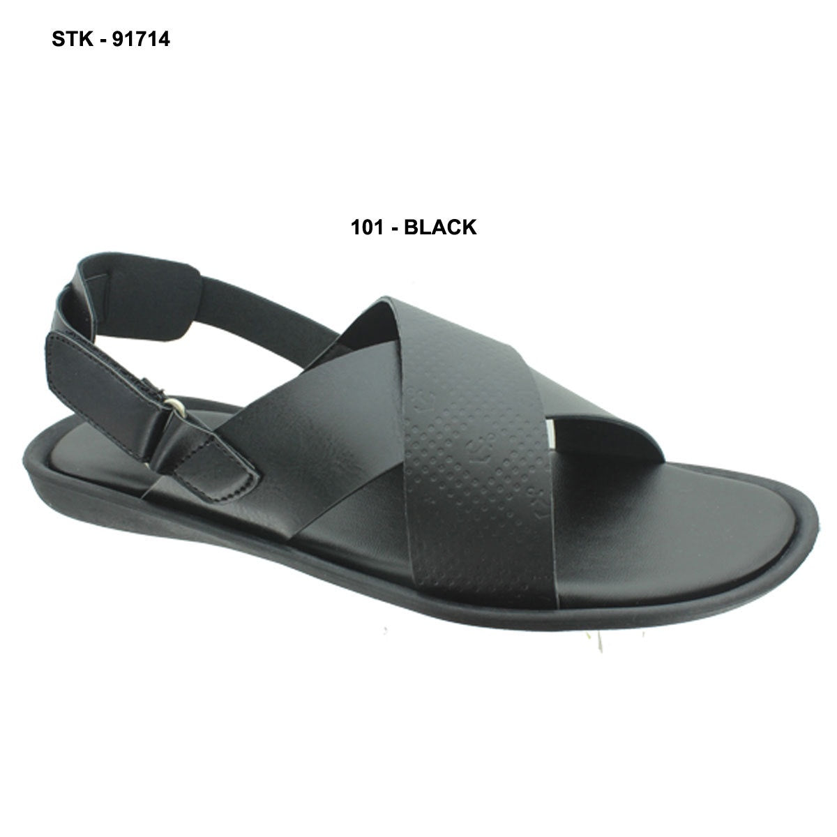 Aldo Rossini Majestic-6 Men Cross Strapped Black Sandals- SHW