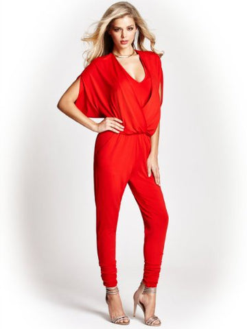 Guess Women Ity Open Back Red Jumpsuit-SHG